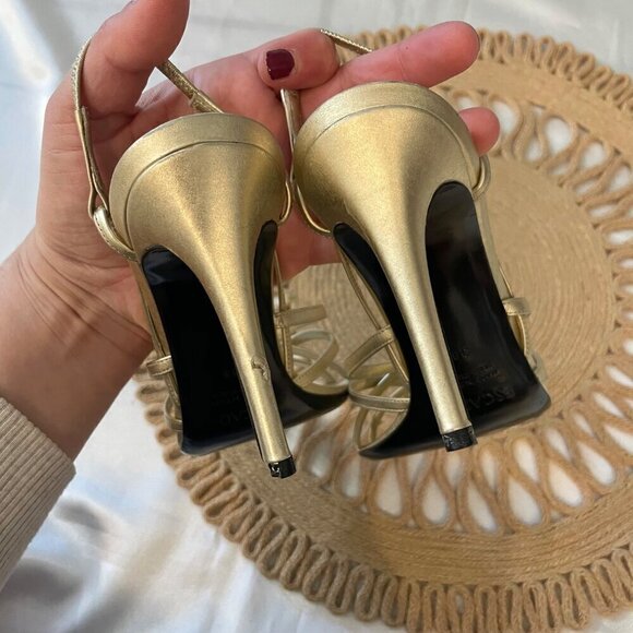 Escada Gold Strappy Heeled Sandals Size EU 38 - Picture 6 of 11